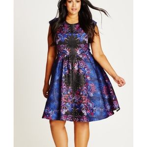 Blackberry Femme Royale fit and flair dress